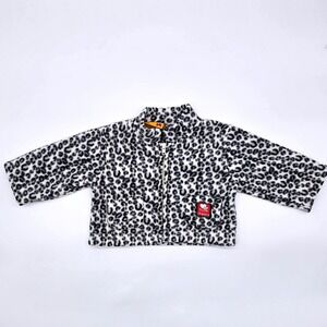 Vintage Disney WInnie the Pooh 2006 Leopard Print Fleece Jacket Size 3 6 Months
